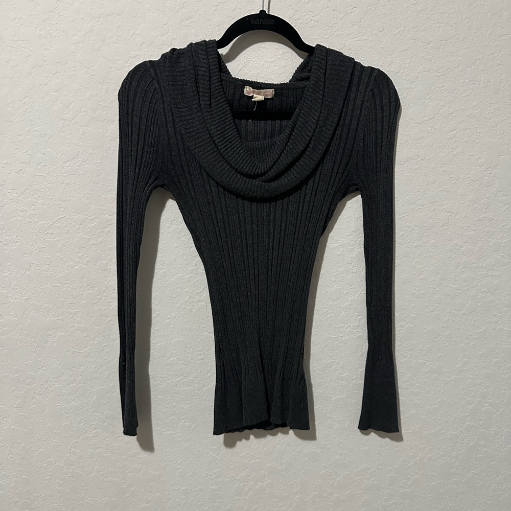 Kensie Charcoal Cowl Neck Sweater